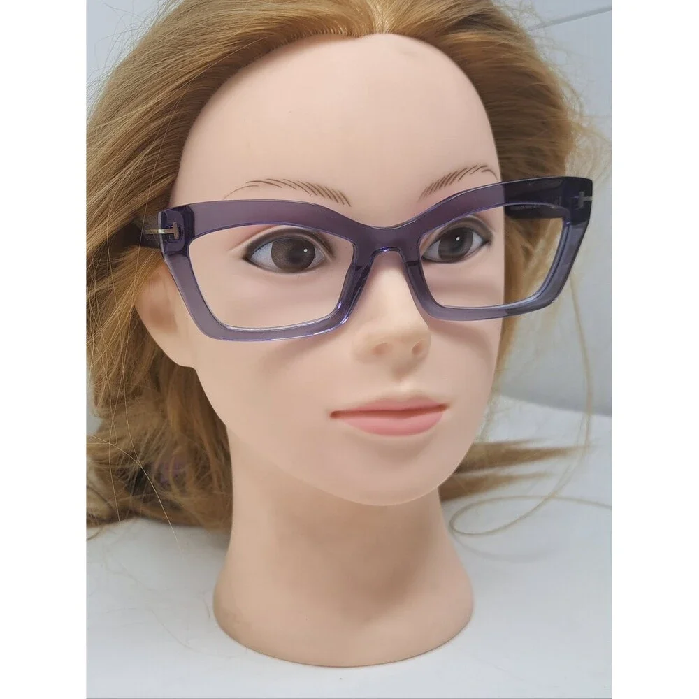 Tom Ford Women's Frames Glasses Purple Translucent Cat-Eye TF 5766-B 54-19-140